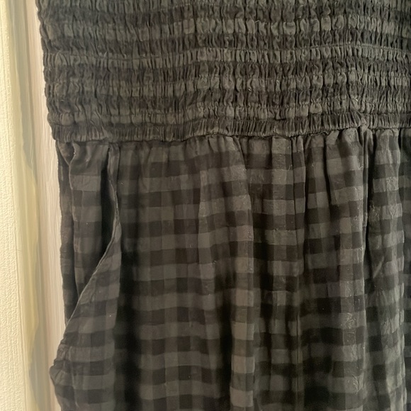 H&M smocked grey black gingham romper size small - Picture 3 of 8